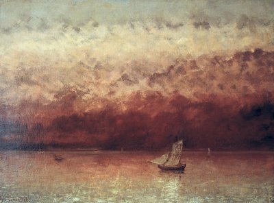 Lake Leman with Setting Sun, c.1876 by Gustave Courbet